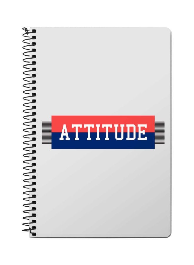 Stylizedd Attitue Printed A5 Spiral Bound Notebook White/Red/Blue 