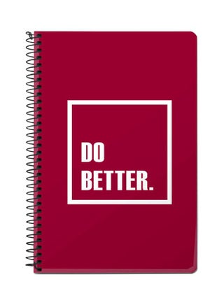 Do Better Printed A5 Spiral Bound Notebook Red/White - v1600502055/N40405754A_1