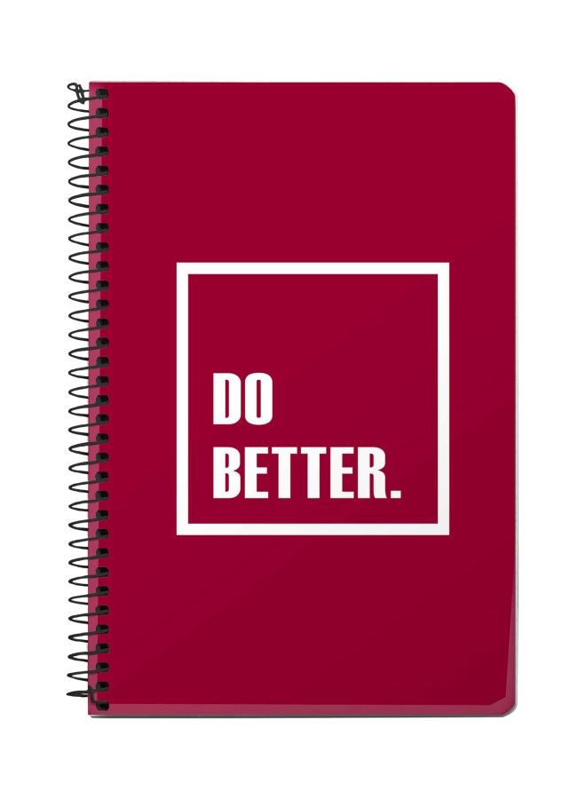 Do Better Printed A5 Spiral Bound Notebook Red/White
