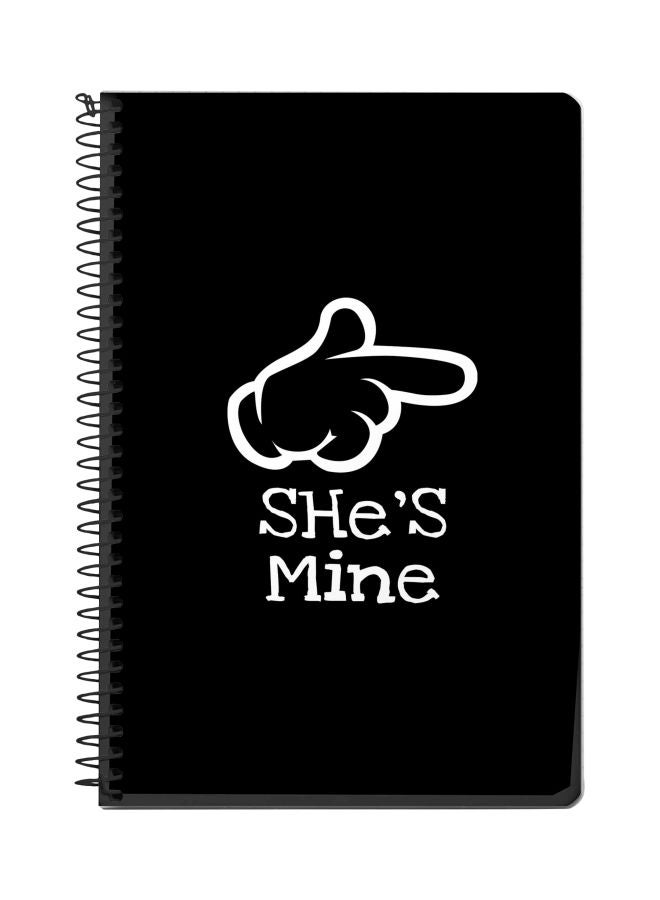 Stylizedd A5 She's Mine Printed Spiral Bound Notebook Black/White