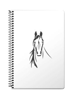 Arabian Stallion Printed A5 Spiral Bound Notebook White/Black