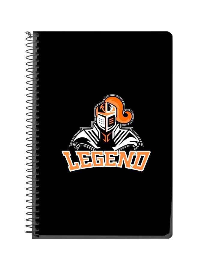 Stylizedd A5 Legend Knight Printed Spiral Bound Notebook Black/Brown/White