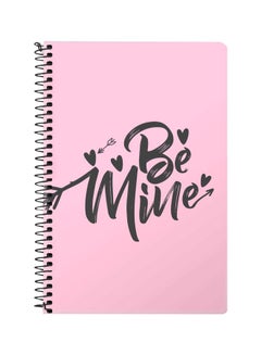 A5 Be Mine Printed Spiral Bound Notebook Pink/Grey