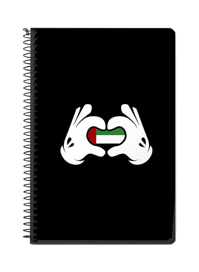 Stylizedd A5 Emarati Love Printed Spiral Bound Notebook Black/White/Red