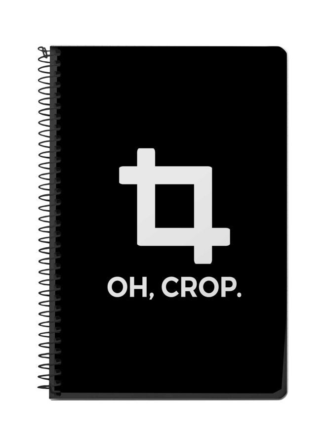 Stylizedd A5 Oh Crop Printed Spiral Bound Notebook Black/White