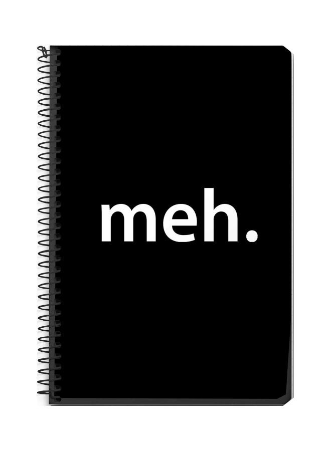 Stylizedd A5 Meh Printed Spiral Bound Notebook Black/White