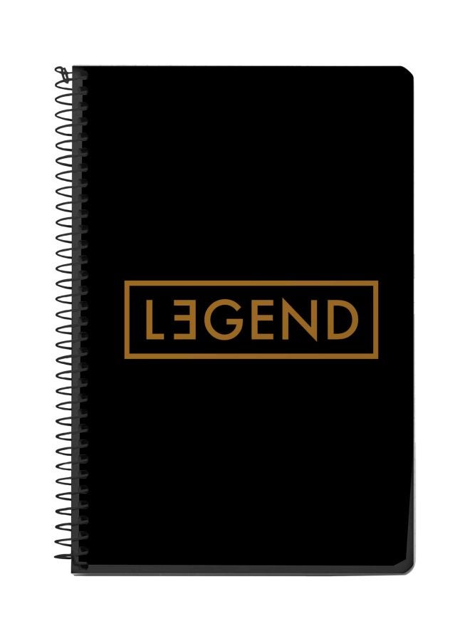 ستايلايزد دفتر ملاحظات بسلك حلزوني بطبعة "Legend" قياس A5 أسود/ذهبي