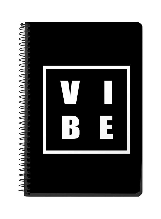 Stylizedd A5 Vibe Printed Spiral Bound Notebook Black/White