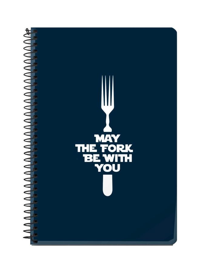 A5 May The Fork Printed Spiral Bound Notebook Dark Blue/White