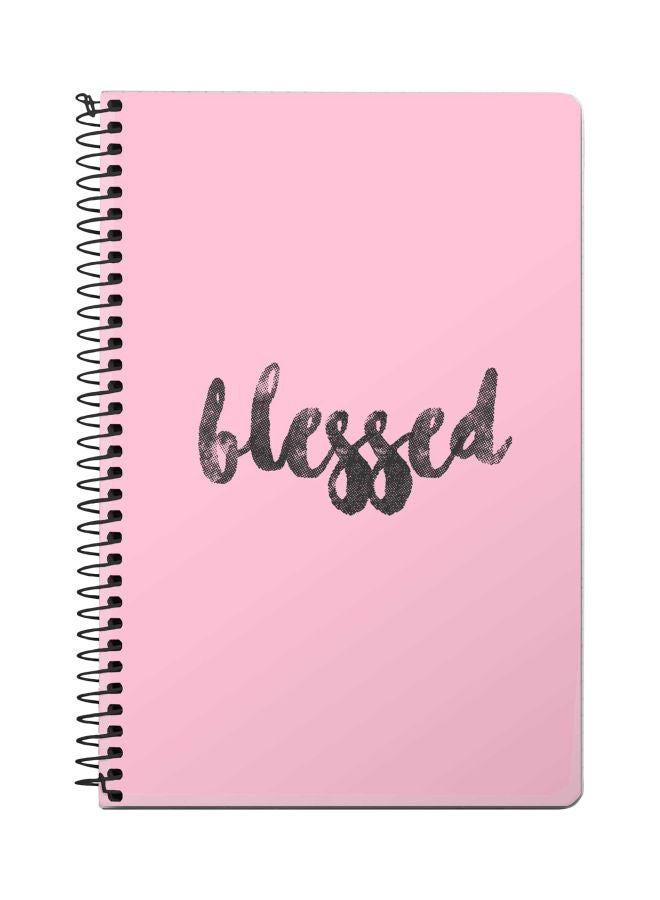 Stylizedd A5 Blessed Printed Spiral Bound Notebook Pink/Grey
