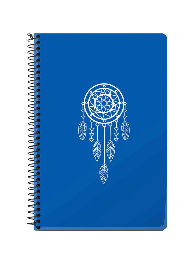 Stylizedd A5 Dream Catcher Printed Spiral Bound Notebook Blue/White