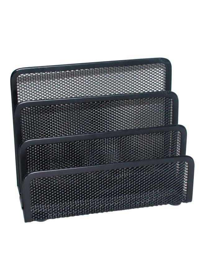 3-Compartment Mesh Designed Desk Organizer Black