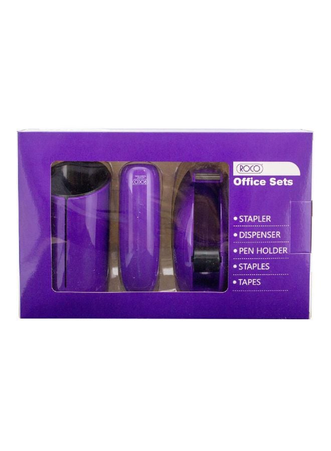 روكو مجموعة أدوات مكتبية مكونة من 5 قطع أرجواني - Image 2