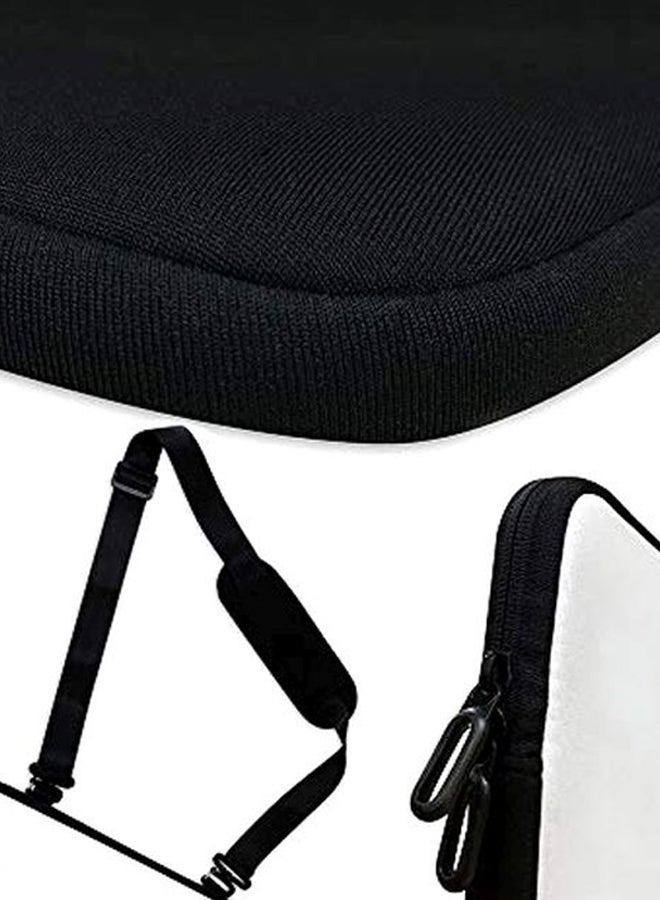 Stylizedd Travel Addict Printed Laptop Sleeve With Strap For Apple MacBook 15-Inch Blue/White - Image 4