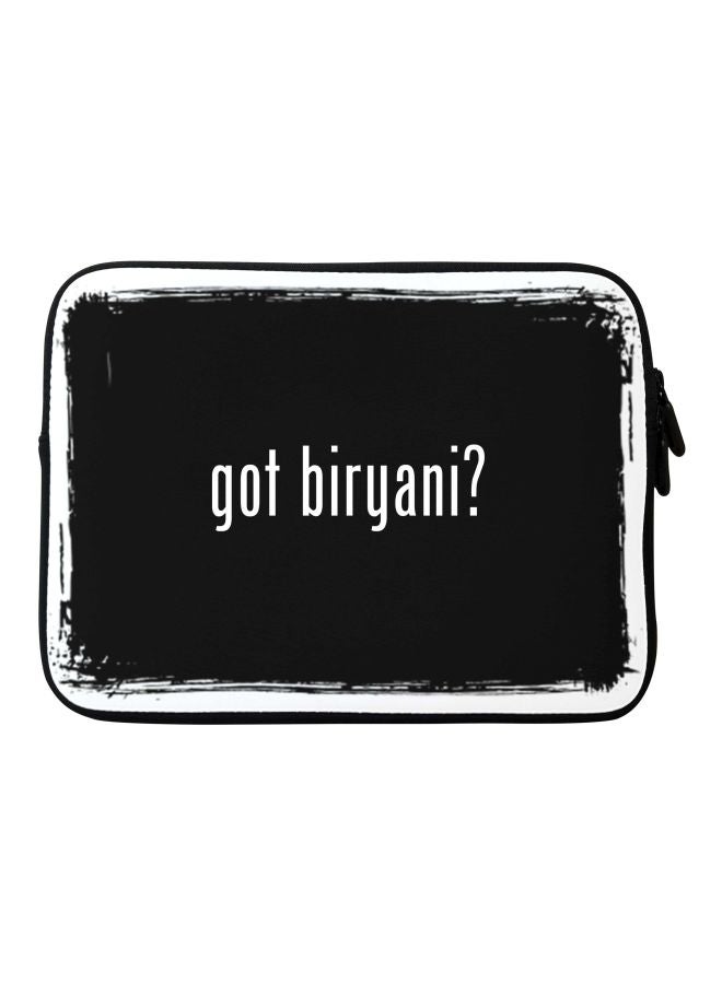 Stylizedd Got Biryani? Water Resistant Sleeve For Apple MacBook 15 Inch Black/White - Image 1