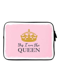 Stylizedd Yes I Am The Queen Printed Sleeve For Apple MacBook 12 Inch Pink/Gold  - Image 1