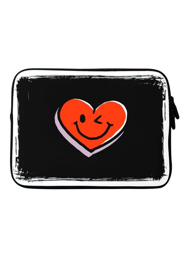 Stylizedd Winking Heart Printed Carrying Sleeve For Apple MacBook 15-Inch Black/Red/White - Image 1