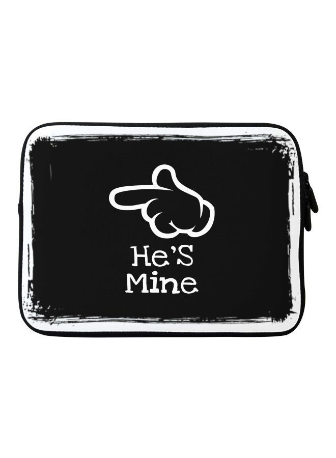 Stylizedd He's Mine Printed Carrying Sleeve For Apple MacBook 15-Inch Black/White - Image 1