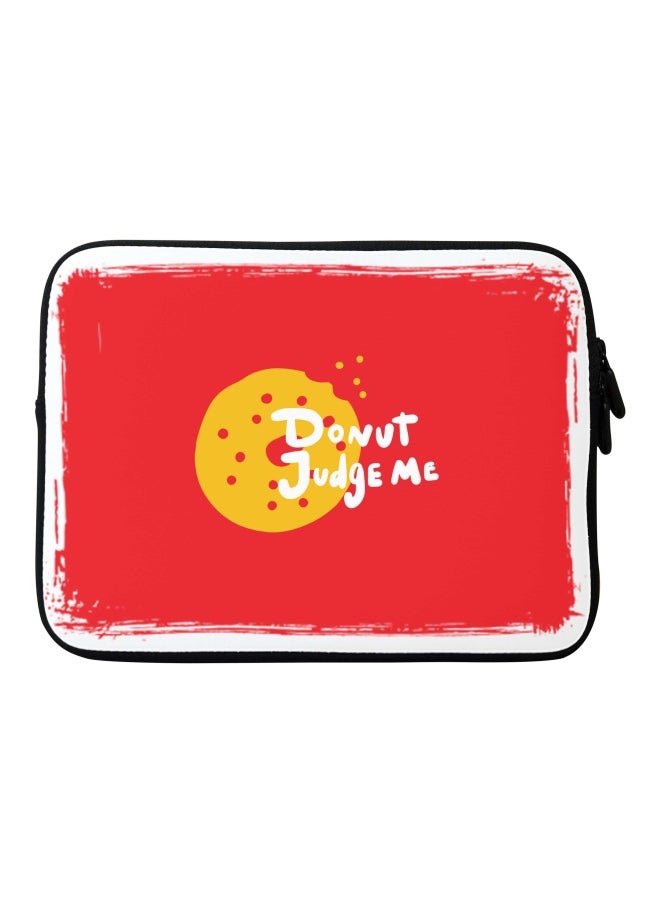 Stylizedd Donut Judge Me Printed Carrying Sleeve For Apple MacBook 15-Inch Red/Yellow/White - Image 1