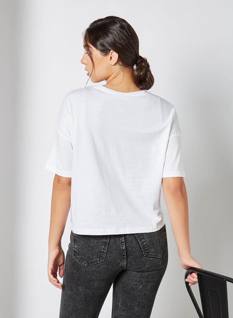 NOISY MAY - Relaxed Fit T-Shirt Bright White Kate Moss Print Opt 2 - Image 1
