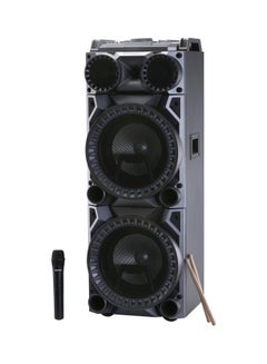 Professional Speaker With Drum Kit Panel And Wireless Microphone Black