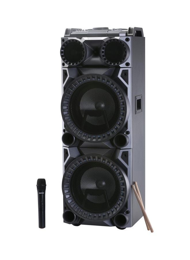 GEEPAS - Professional Speaker With Drum Kit Panel And Wireless Microphone Black - Image 1