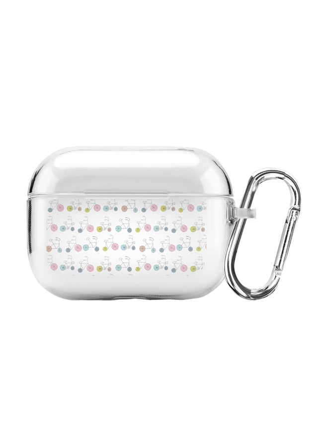 Stylizedd Printed Protective Case Cover With Hook For Apple AirPods Pro White/Pink/Blue - Image 1