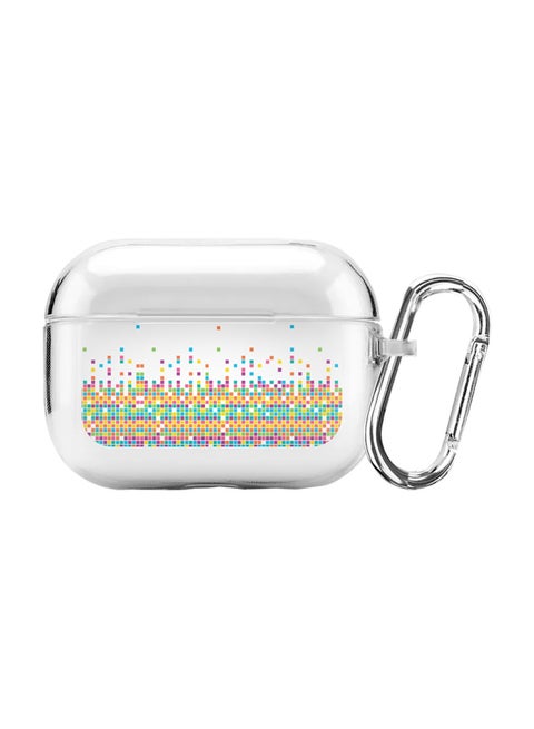 Printed Protective Case Cover With Hook For Apple AirPods Pro Multicolour