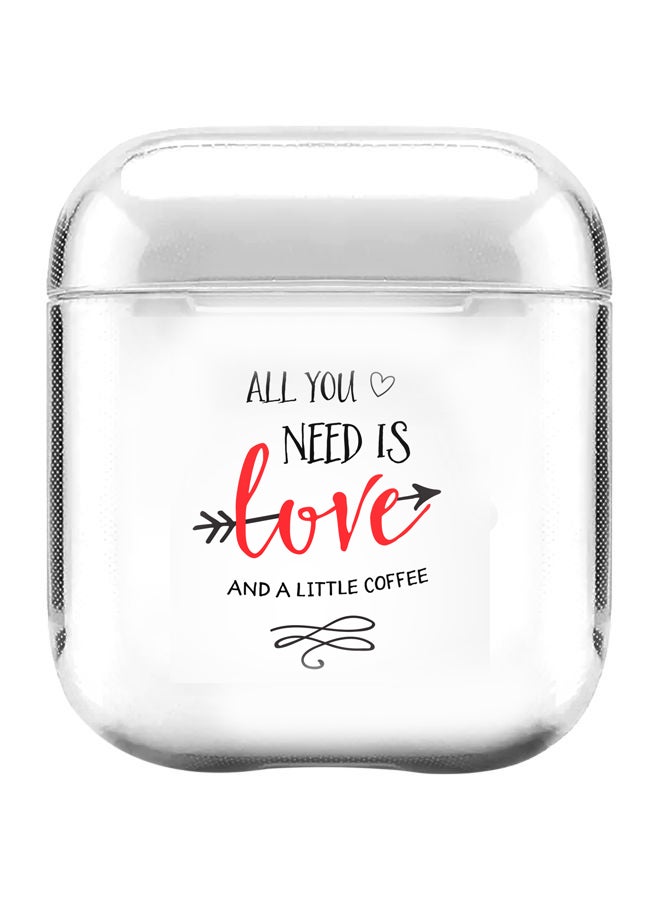 Stylizedd Classic Series All You Need Is A Little Love Printed Case For Apple AirPods 2/1 White/Red/Black - Image 1