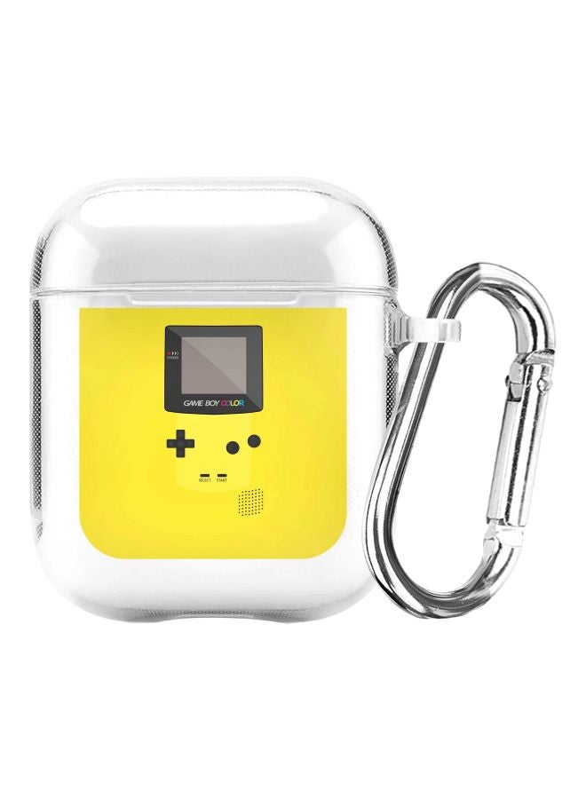 ستايلايزد حافظة حماية من سلسلة كلاسيك مزينة بطبعة جهاز ألعاب جيم بوي لسماعات أبل آيربودز 2/ ‏1 أبيض/أصفر/رمادي - Image 1