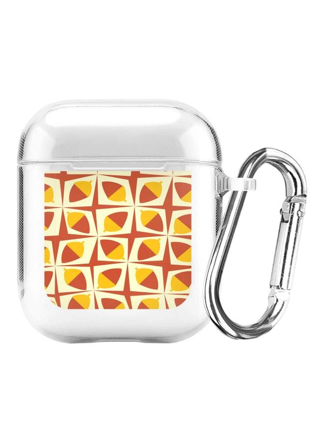 ستايلايزد حافظة حماية من سلسلة كلاسيك مزينة بطبعة ثمرة البلوط  لسماعات أبل آيربودز 2/1 أبيض/ بني/ أصفر - Image 1