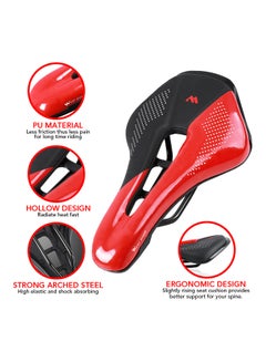 WEST BIKING Soft PU Leather Hollow Breathable Mountain Bicycle Seat 25.3X15cm  - Image 5