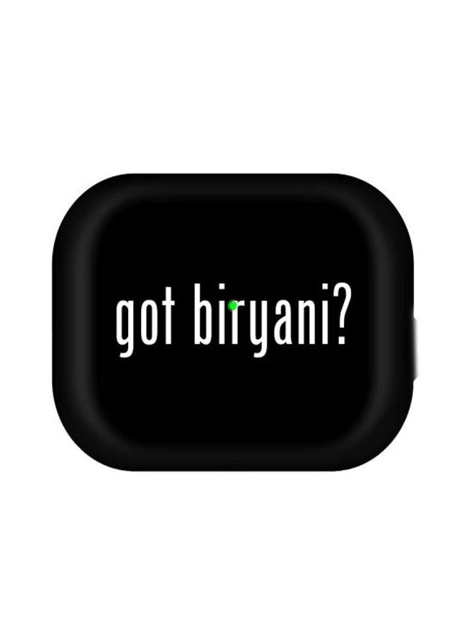 ستايلايزد حافظة مطبوع عليها "Got Biryani؟" لسماعات أبل آيربودز برو أسود/ أبيض - Image 2