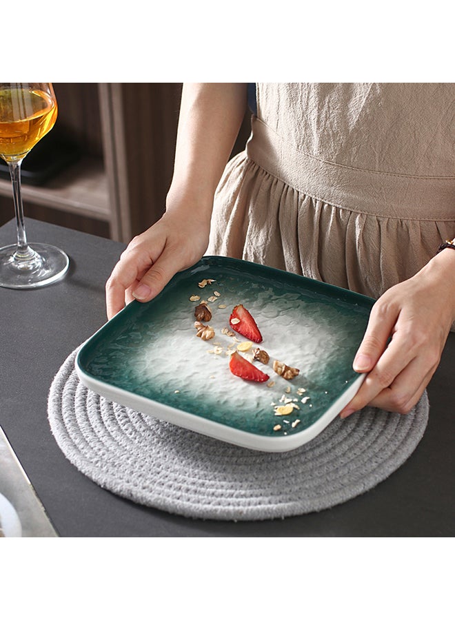 شور طبق مربع من السيراميك مقاس 8 بوصة بتصميمٍ حجري أخضر  - Image 5