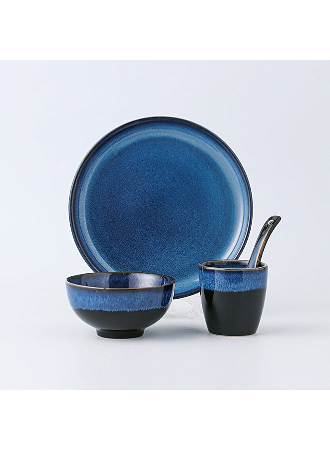 Shuer 4-Piece Ceramic Dinnerware Set Navy Blue  - Image 2
