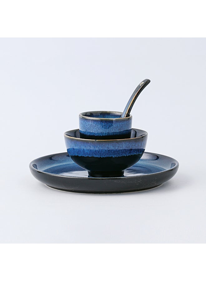 Shuer 4-Piece Ceramic Dinnerware Set Navy Blue  - Image 3