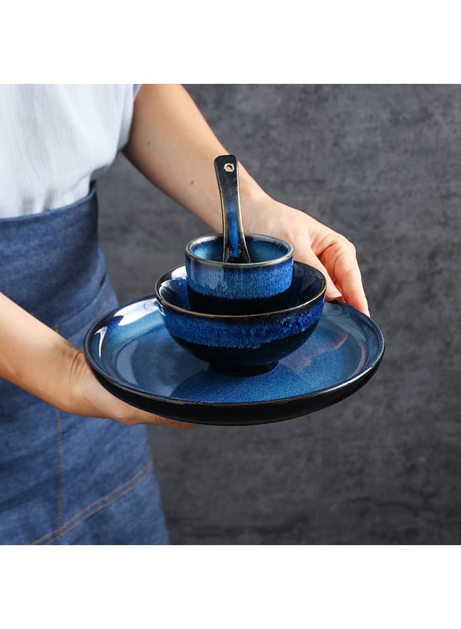 Shuer 4-Piece Ceramic Dinnerware Set Navy Blue  - Image 5