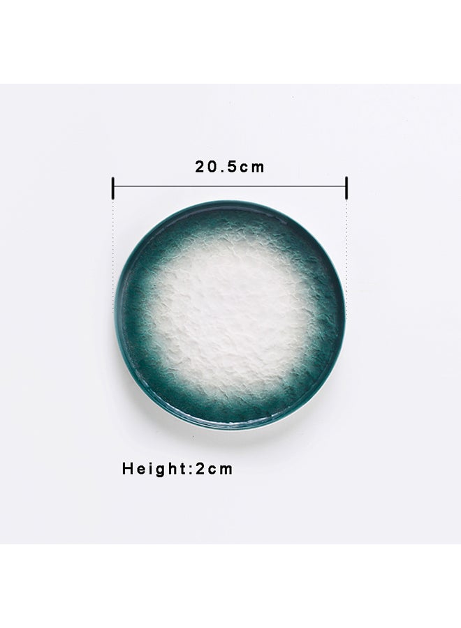 8-Inch Gradual Color Stone Pattern Ceramic Plate Green 20.5x20.5x2cm - v1600576657/N40576212A_3