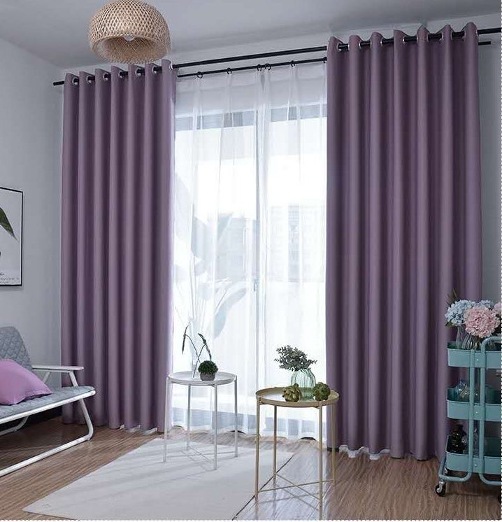 ستائر أنيقة من قطعتين أرجواني 200 x 270سم - Image 1