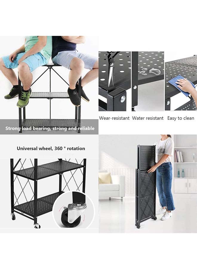 4-Tire Kitchen Storage Racks black 120x40x13cm  - Image 2