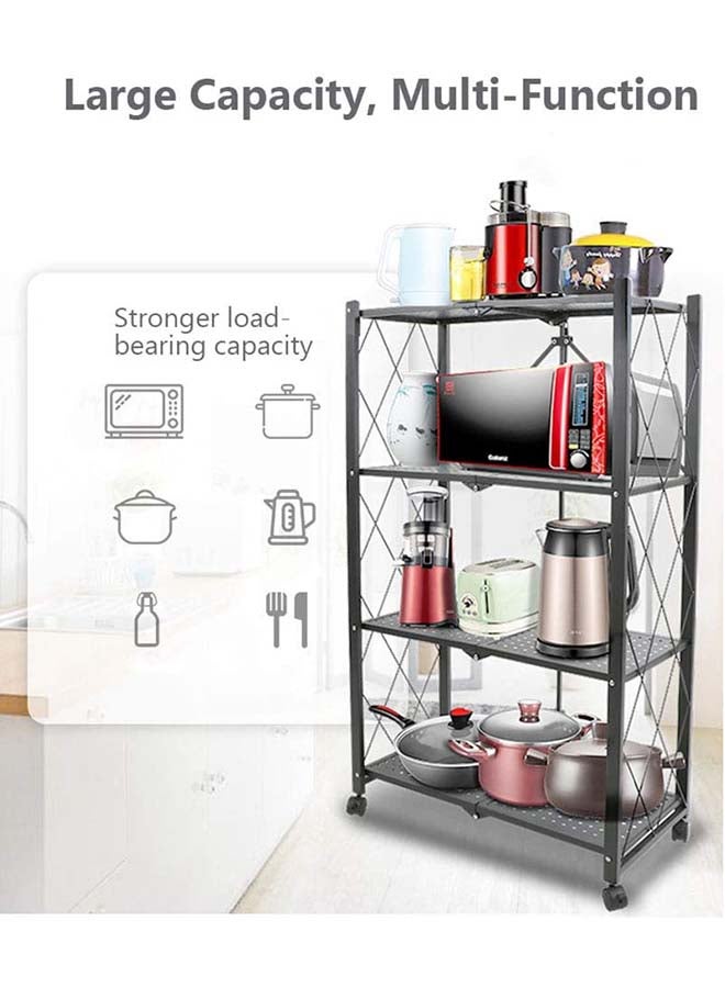 4-Tire Kitchen Storage Racks black 120x40x13cm  - Image 3