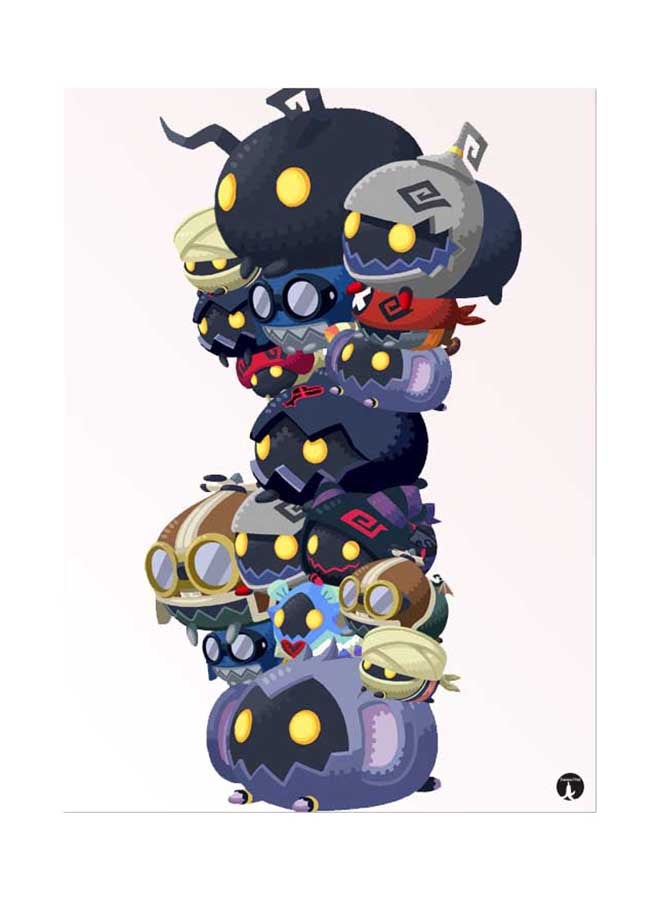 بي بي ملصق جداري مطبوع متعدد الألوان 20سم