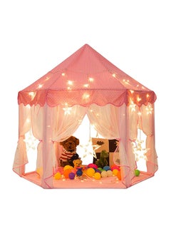 Princess Castle Play House Game Tent With Star Lights 140x140x135cm