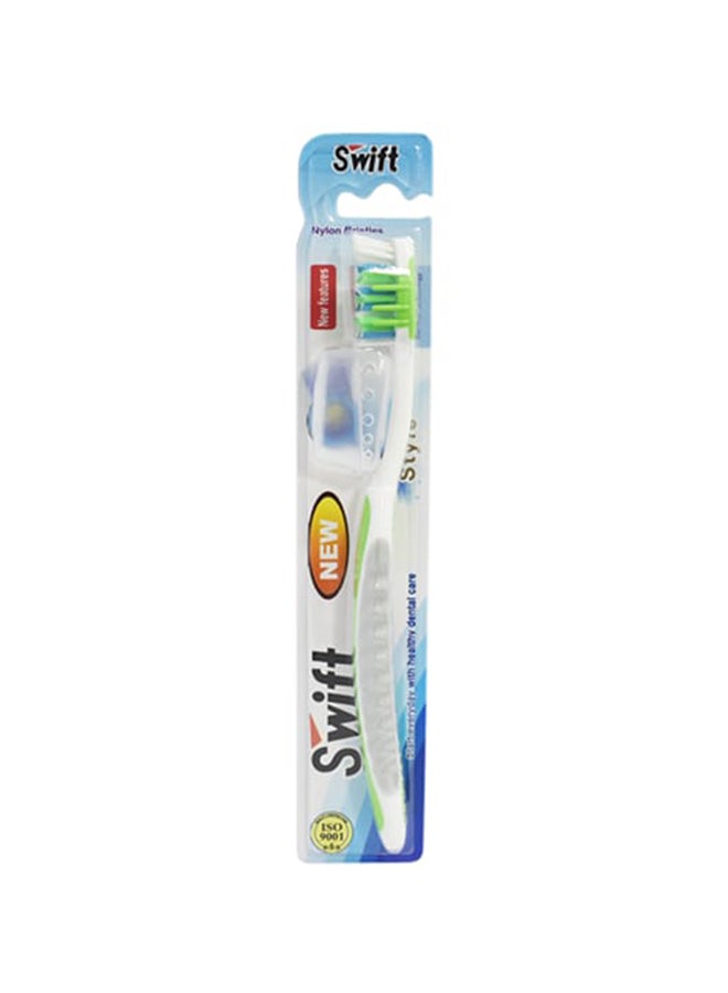 Swift 12-Piece Tooth Brush With Nylon Bristles Green/White  - Image 2