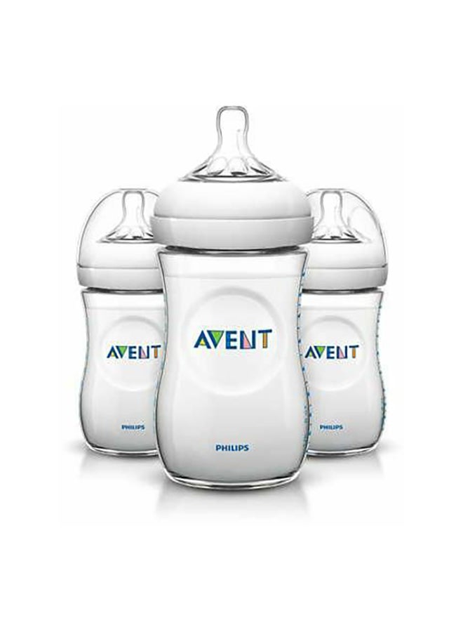 Philips Avent 3-Piece Natural Feeding Bottle Set 260ml Clear - Image 1