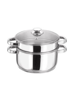 VINOD 2-Tier Stainless Steel Steamer Pan Silver 20cm  - Image 1