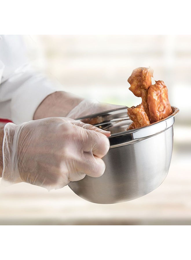 VINOD Raj Stainless Steel Mixing Bowl with Plastic Lid, 14 / 16 / 18 CM, VPI014, 3 Pieces Serving Bowl Set , Storage Container Set , Meal Prep Containers with Lid Silver/White 14x16x18cm - Image 5