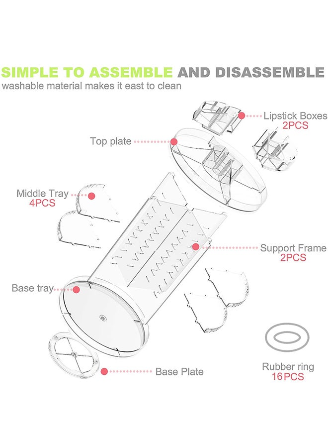 Generic - 360 Degree Rotating Adjustable Cosmetic Storage Display Case With 8 Layers Clear - Image 1