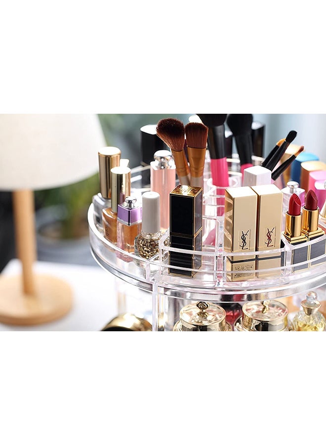Generic 360 Degree Rotating Adjustable Cosmetic Storage Display Case With 8 Layers Clear  - Image 3