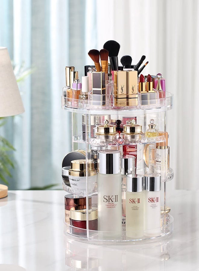 Generic - 360 Degree Rotating Adjustable Cosmetic Storage Display Case With 8 Layers Clear - Image 1